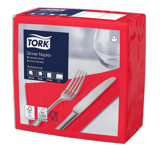 Tork Serviette Dinner rot 2-lagig 150er-Pack