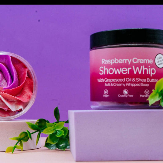 Raspberry Creme Whipped Soap | Shea Butter Shower Whip 150g