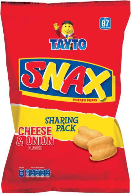 12 x Tayto Snax Patatas Infladas Sabor Queso y Cebolla 90G