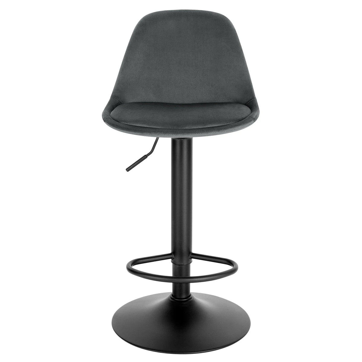 Height Adjustable Bar Stool - Faux Leather/Velvet Bar Chair Backrest Swivel High