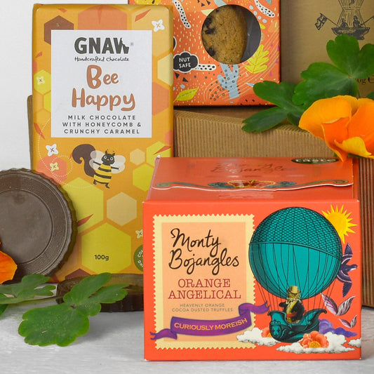 Caja de Regalo de Chocolate Sostenible | Chocolate Caliente de Caramelo, Trufas y Más | Respetuoso con el Medio Ambiente