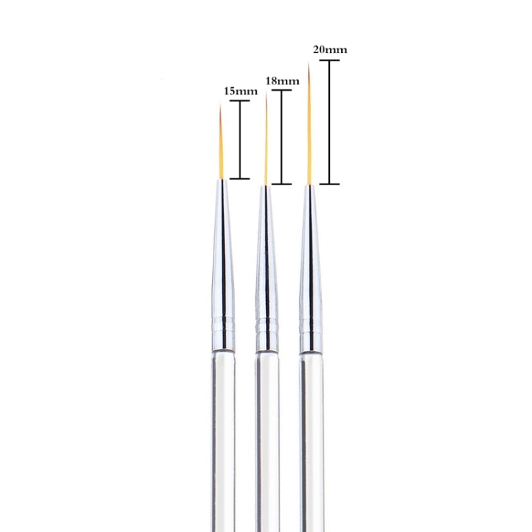 3tlg. / Set Nagel-Doppelend-Farb-Pinsel Nail Art Zeichenstift Werkzeug-Set
