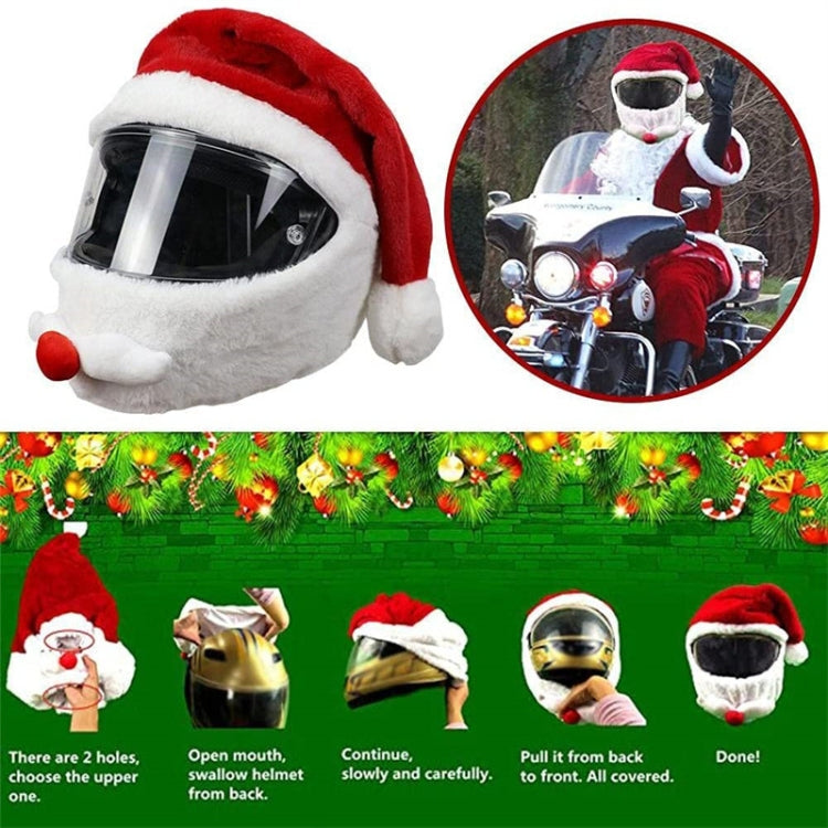 Motorcycle Helmet Christmas Santa Hat Cover | Universal Fit, Cotton