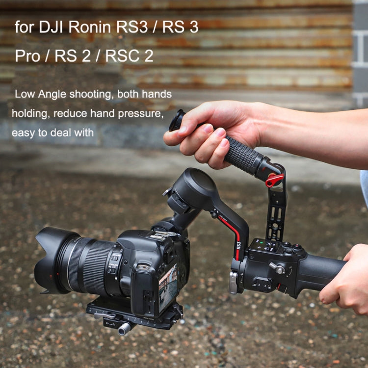 Adjustable Low-Angle Handle for DJI RS3 Pro / RS3 / RS2 / RSC2 – Aluminium Alloy Stabilizer Grip