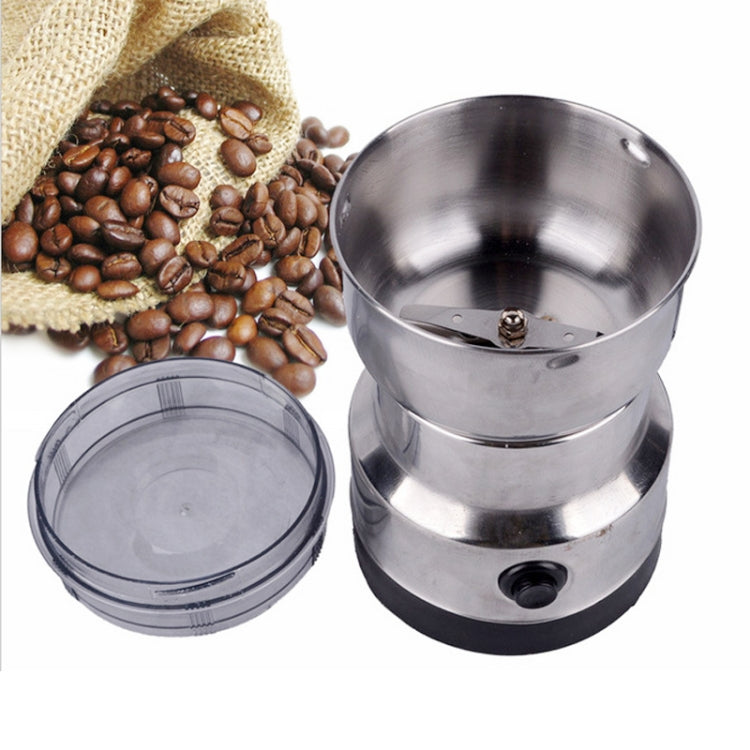 Multifunktionaler EU-Stecker Kaffeemühle Edelstahl Elektrische Kräuter-/Gewürz-/Nuss-/Getreide-/Kaffeebohnenmahlung, Kaffeemühle, EU-Stecker