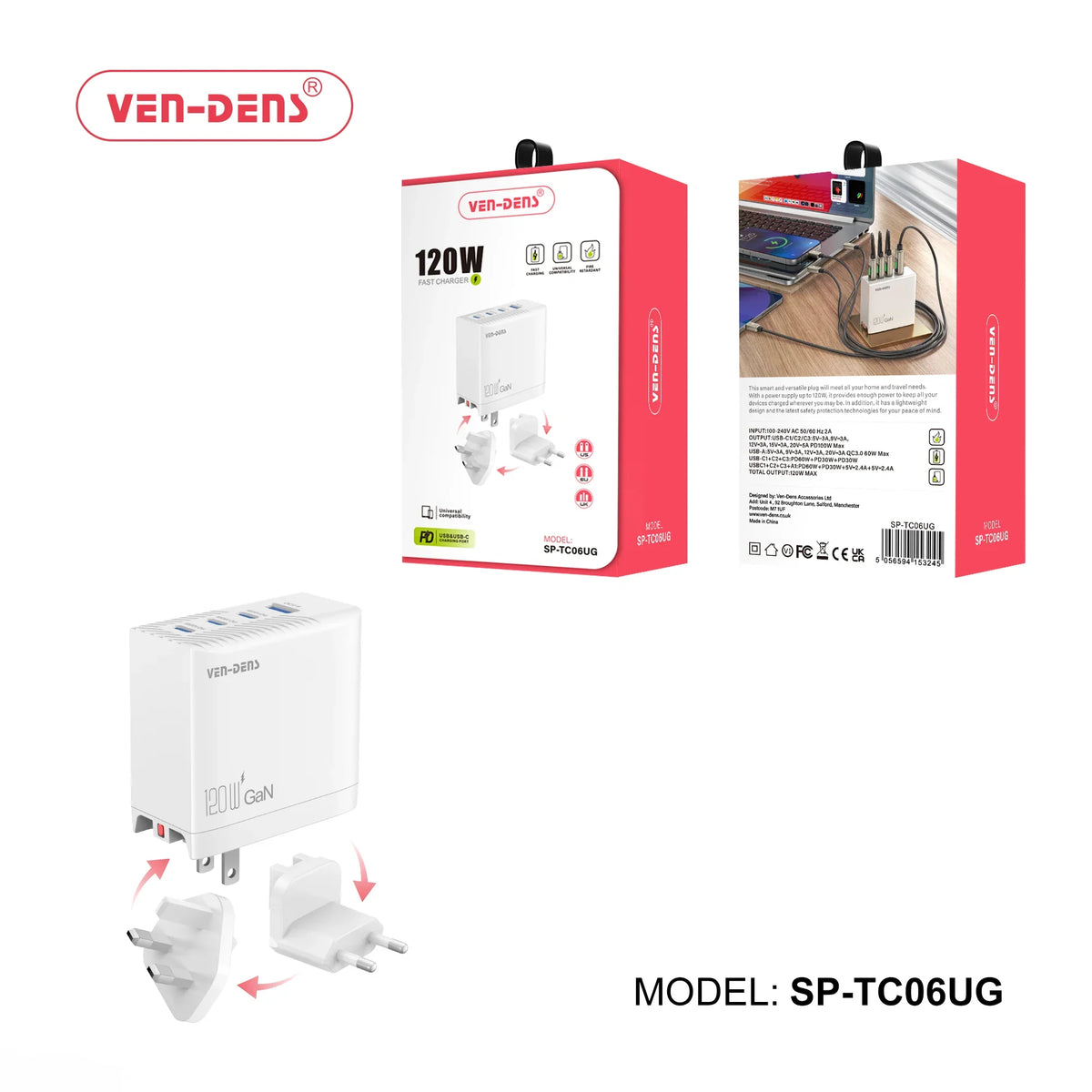 120W Universal Compatibility Fast Charger SP-CDK002