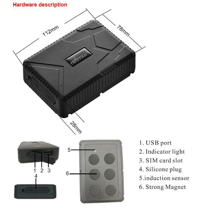 Localizador de seguimiento en tiempo real GPS GSM 2G para vehículos, magnético TK915, 2G