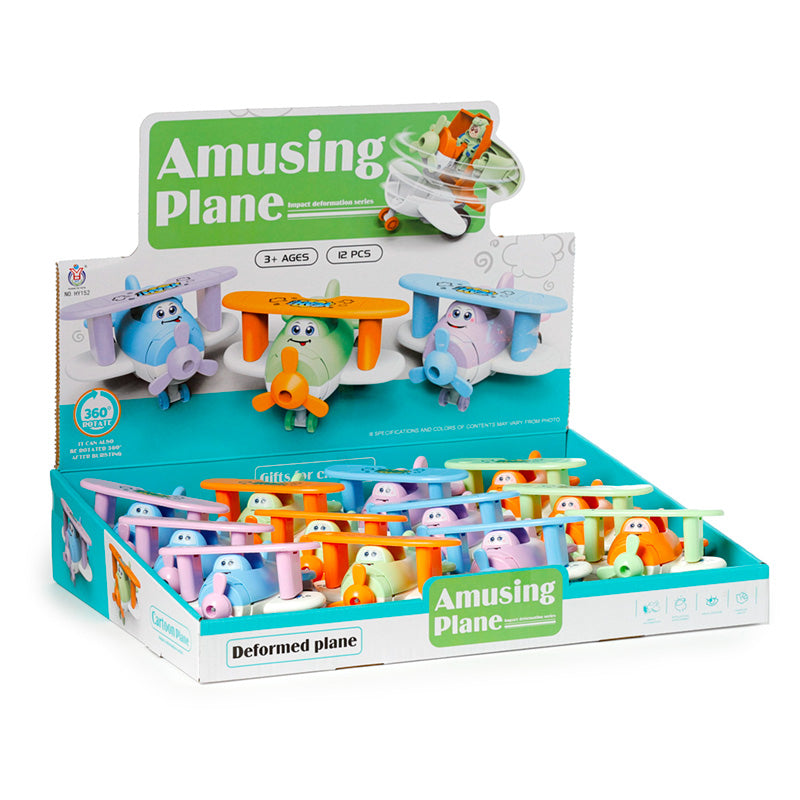 Bursting Aeroplane Friction Push/Pull Action Toy