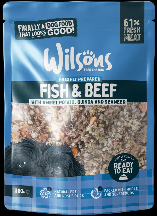 Wilsons Fresh Fish and Beef Wet Pouch 380g