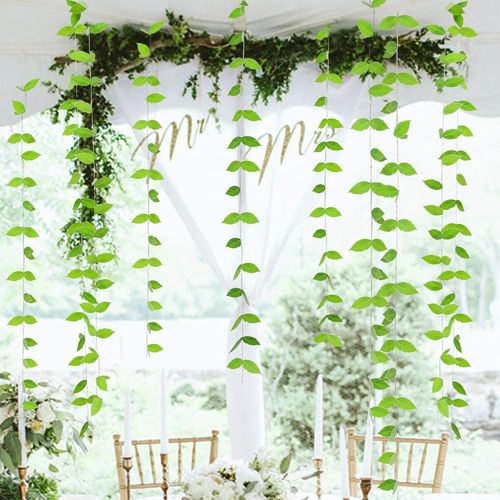 Dark Emerald Green Leaf Garland - 4M Eco-Friendly Decoration Banner