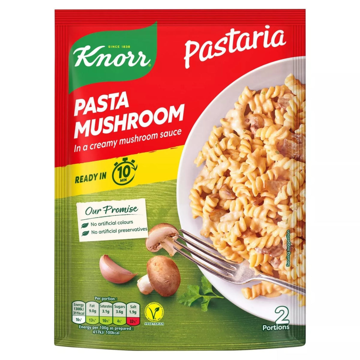 10 x Knorr Pastaria Pasta Champiñones 150G