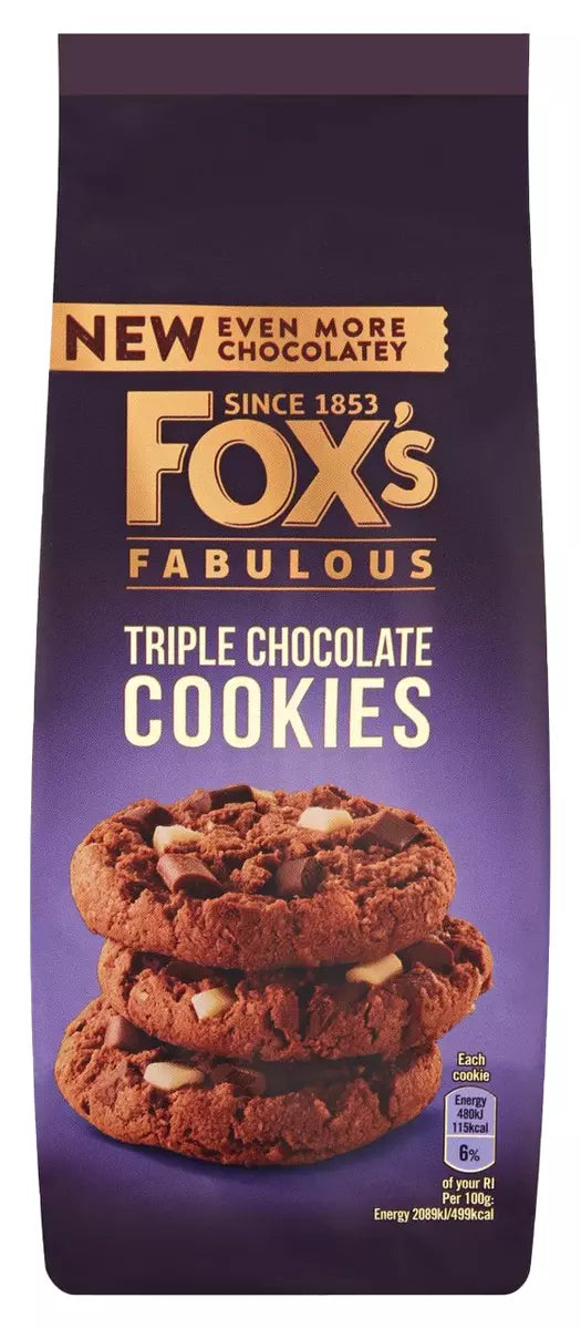 8 galletas Fox's Fabulous Triple Chocolate 180 g