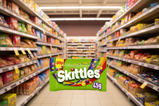 36 x Skittles Caramelos Masticables Veganos Sabor Frutas Agrias Locas Bolsa 45G