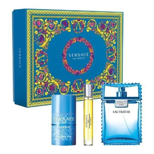 Versace Man Eau Fraiche Gift Set 100ml EDT + 75ml Deodorant Stick + 10ml EDT