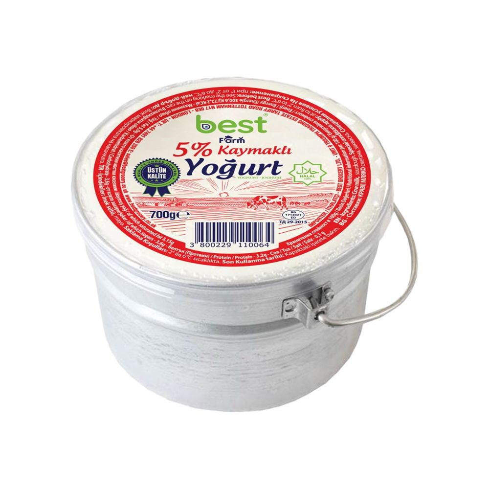 Best Farm Natural Village Yoghurt with Cream 5% Fat (Kaymakli Koy Yogurdu) 700 Gram