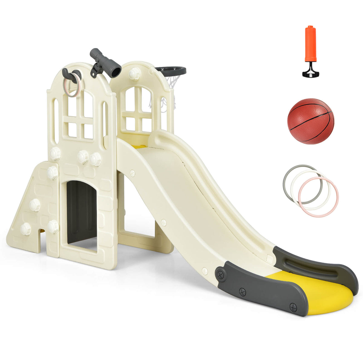 6-In-1 Toddler Climber Slide Playset-Blue