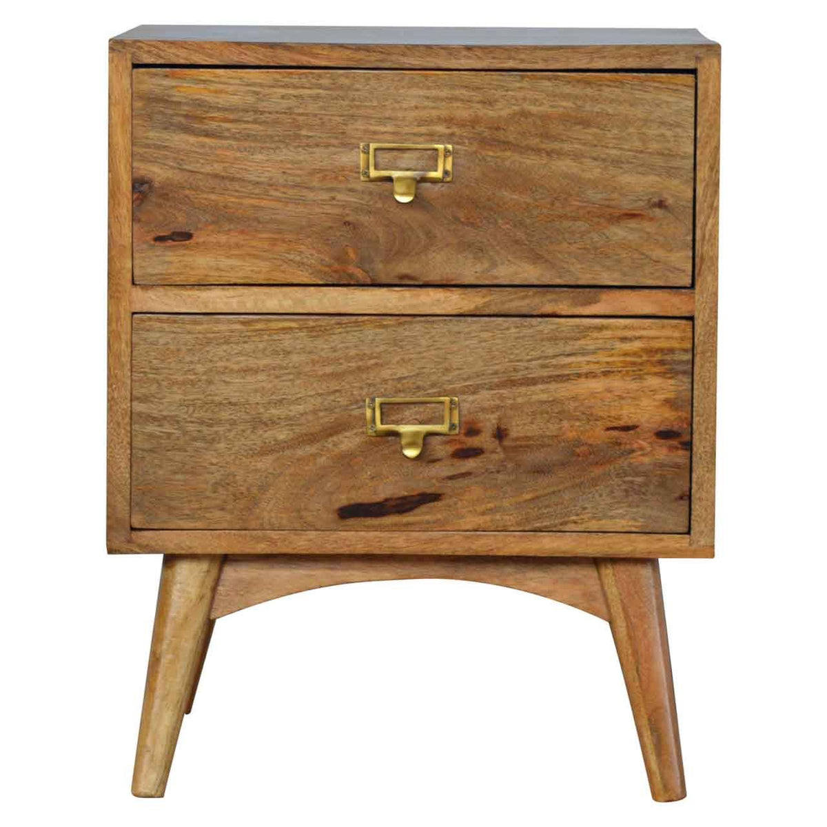 Artisan Brass Metal Slot Bedside Table