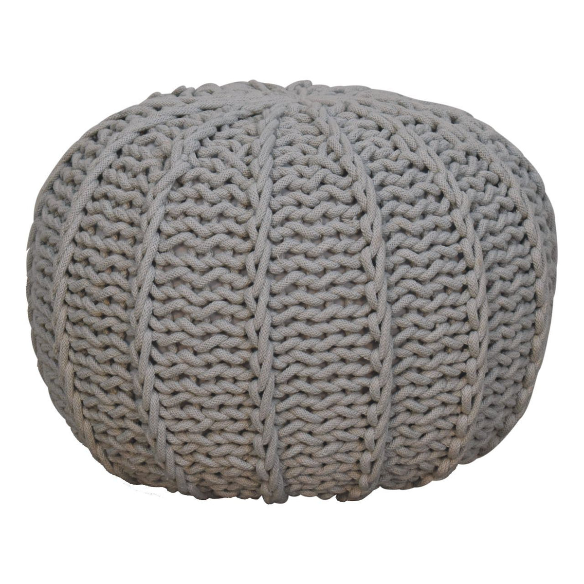 Artisan Grey Cable Pouffe