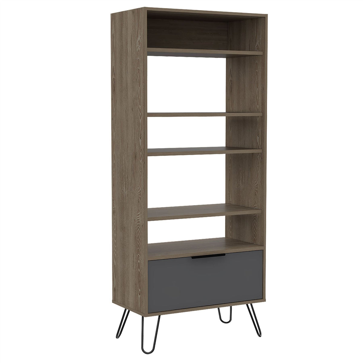 Vegas Bleached Oak Display Bookcase With Door