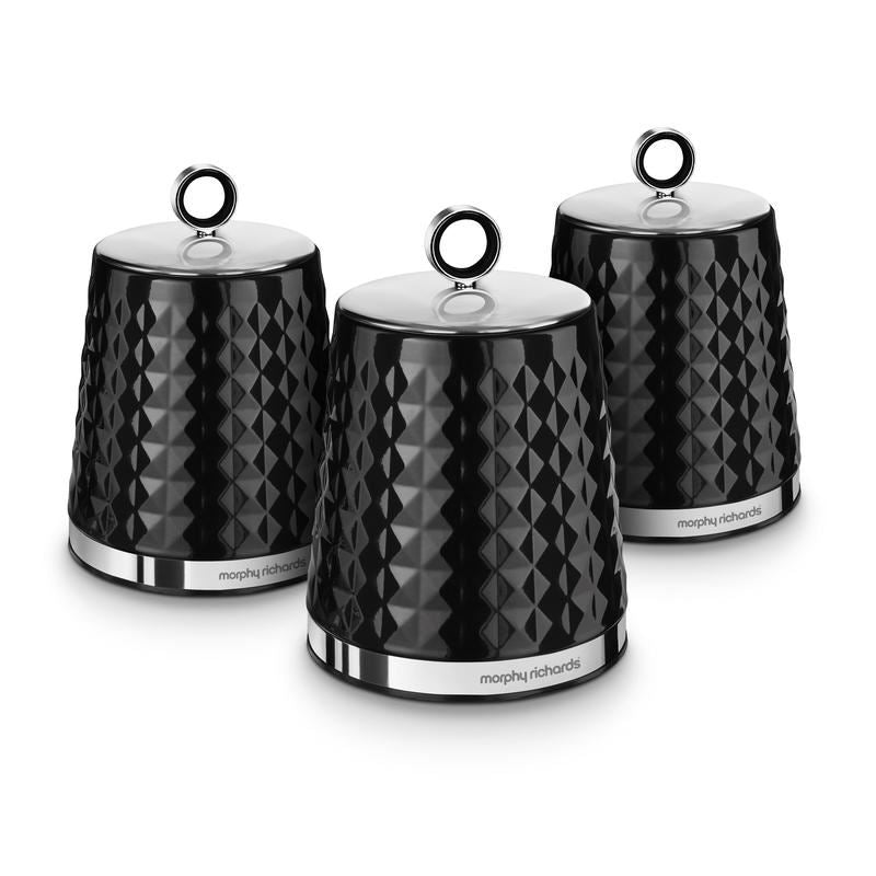 Morphy Richards Dimensions Set of 3 Canisters Black
