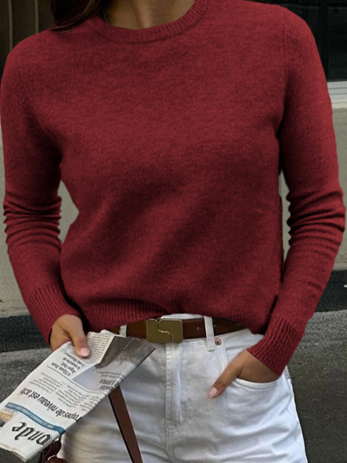 Woolen Long-sleeved Bottoming Shirt Sweaters Women's Clothing