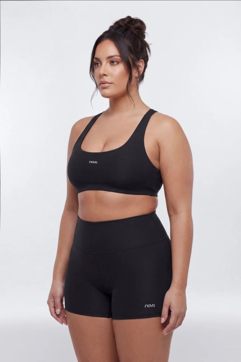 AirSculpt™ V Neck Sports Bra - Black