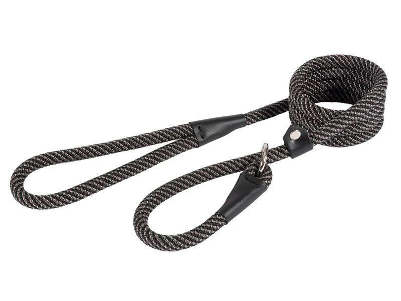 Ancol Extr Rope Slip Lead Blk/Gry12mm