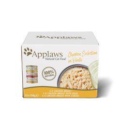 Applaws Natural Wet Cat Food Chicken Selection in Broth 12 x 156g - Case of 4