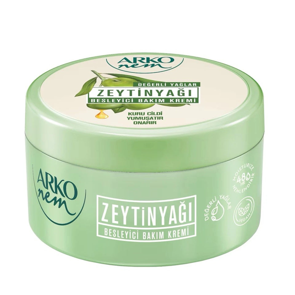 Arko Nem Olive Oil (Zeytinyağı) Nutritious Care Hand & Body Cream 250ml Jar