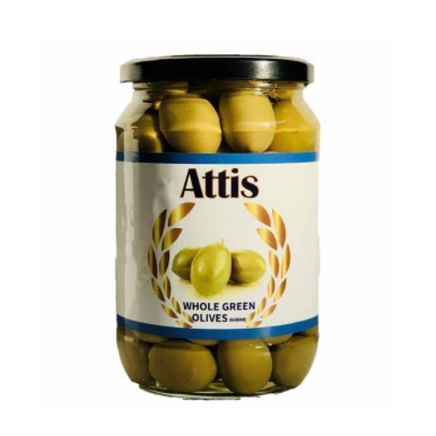 Attis Premium Mediterranean Whole Green Olives Jar 720ml