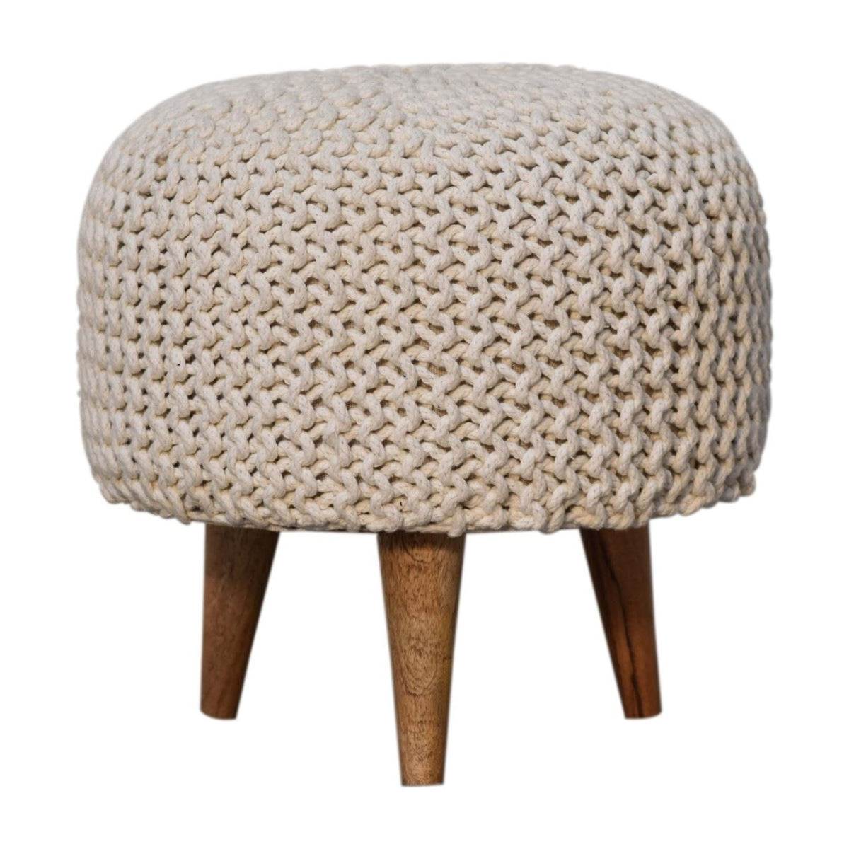 Artisan Keeva White Round Footstool