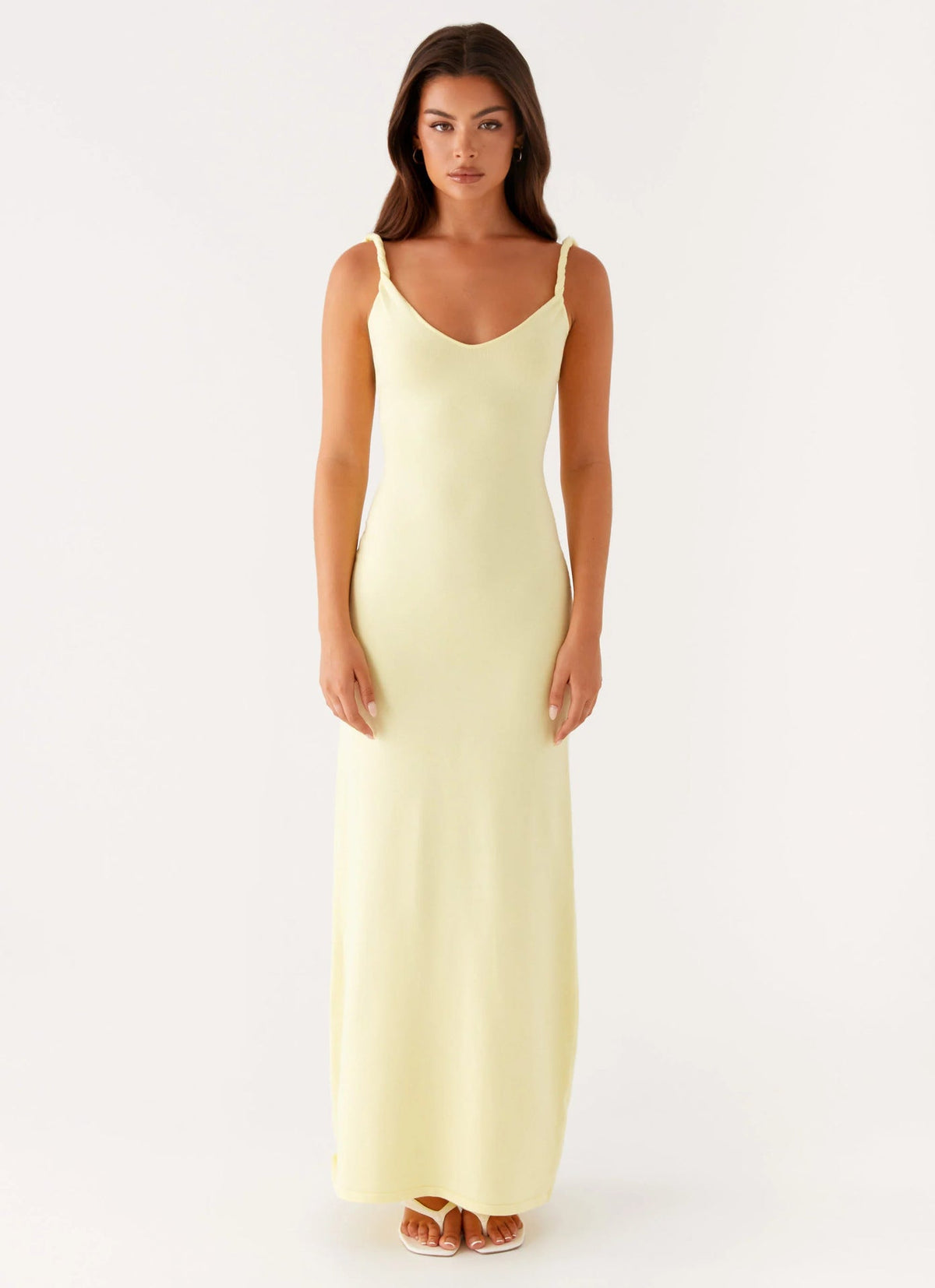 Women's V-neck Backless Bra Sling Midi Dress