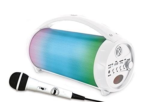 iParty Bluetooth Speakers with Lights & Mic - White
