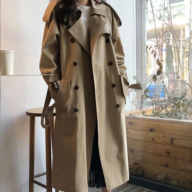 Loose Over-the-knee Women's Mid-length Trench Coat