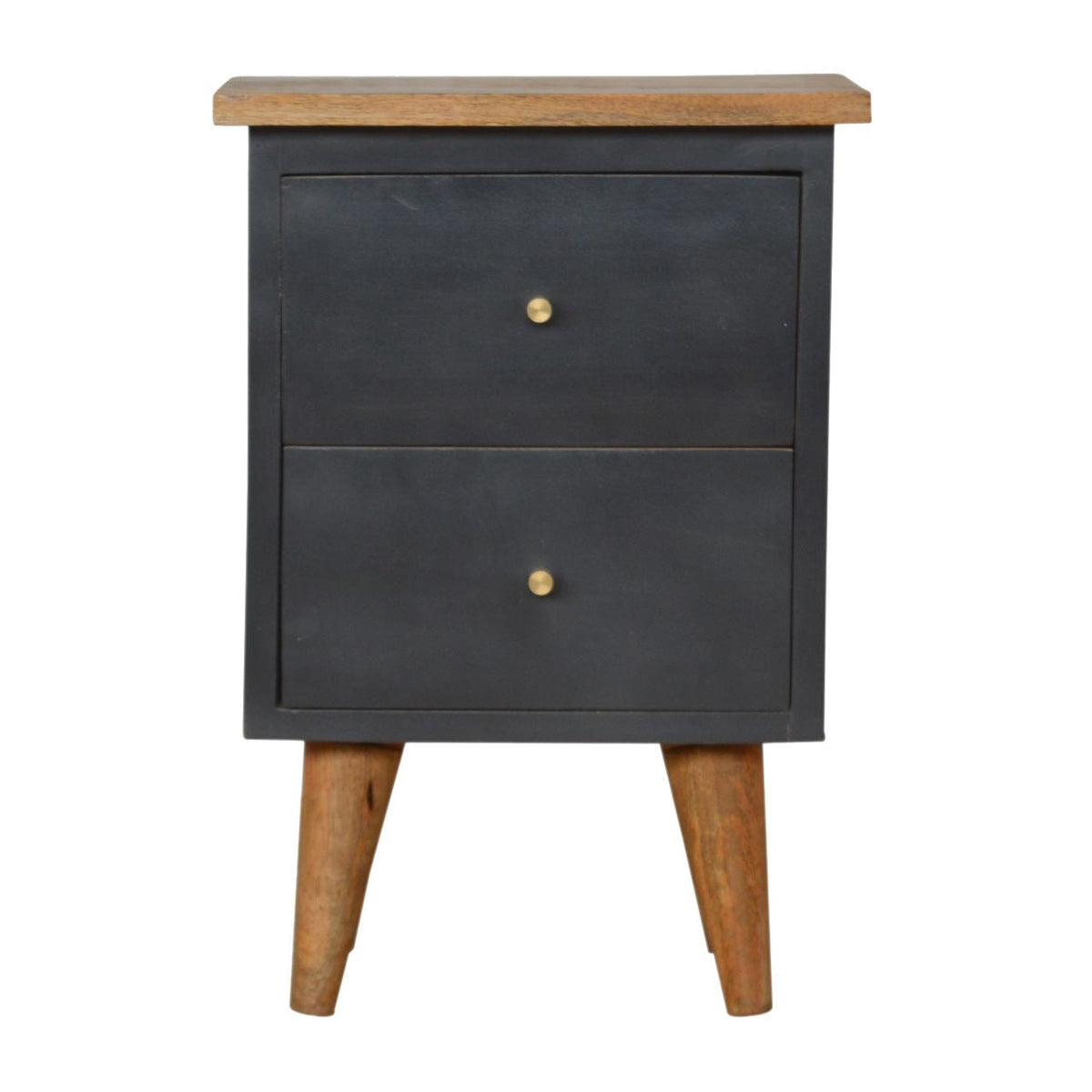Artisan Charcoal Black Hand Painted Bedside Table