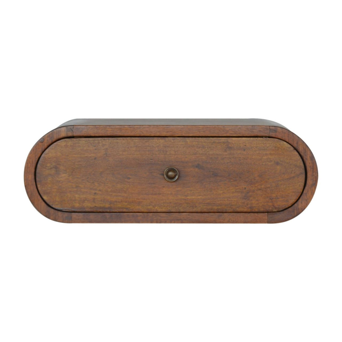 Artisan Wall Mounted Round Chestnut Bedside Table