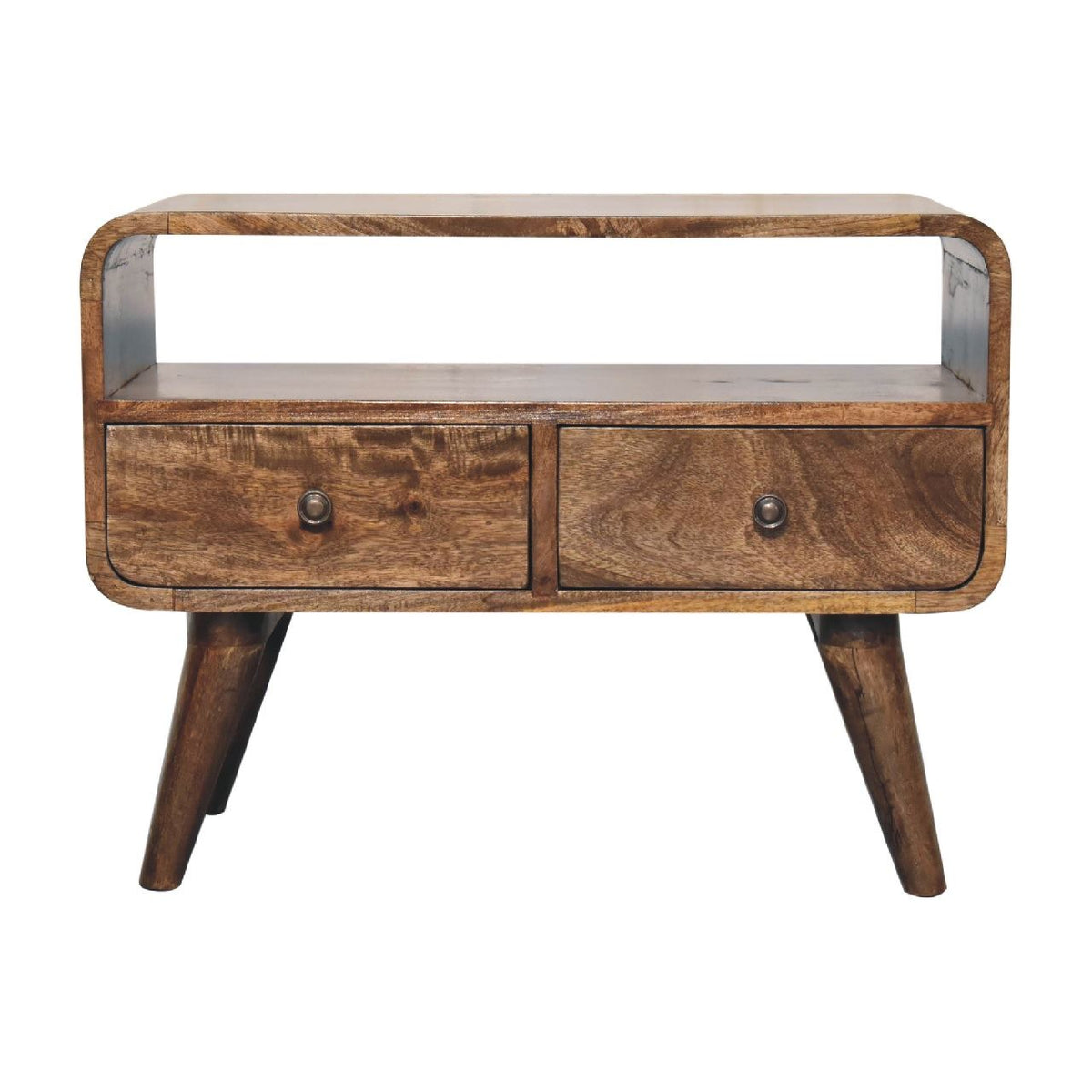 Artisan Mini Grey Washed Curved Media Unit