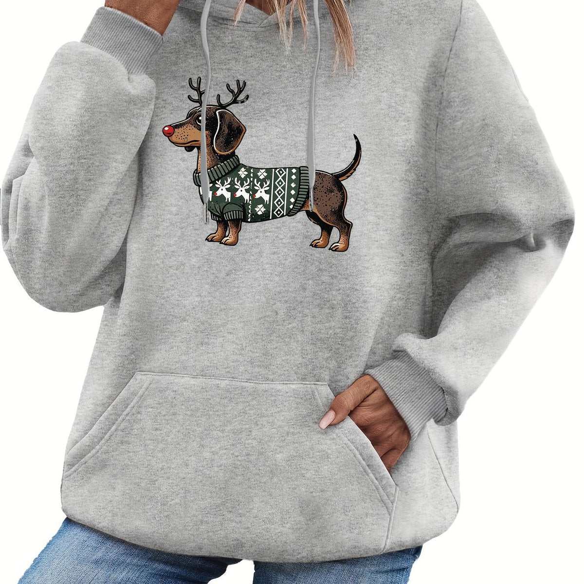 European Size Drop-shoulder Sleeve Casual Sports Hoodie Sweater