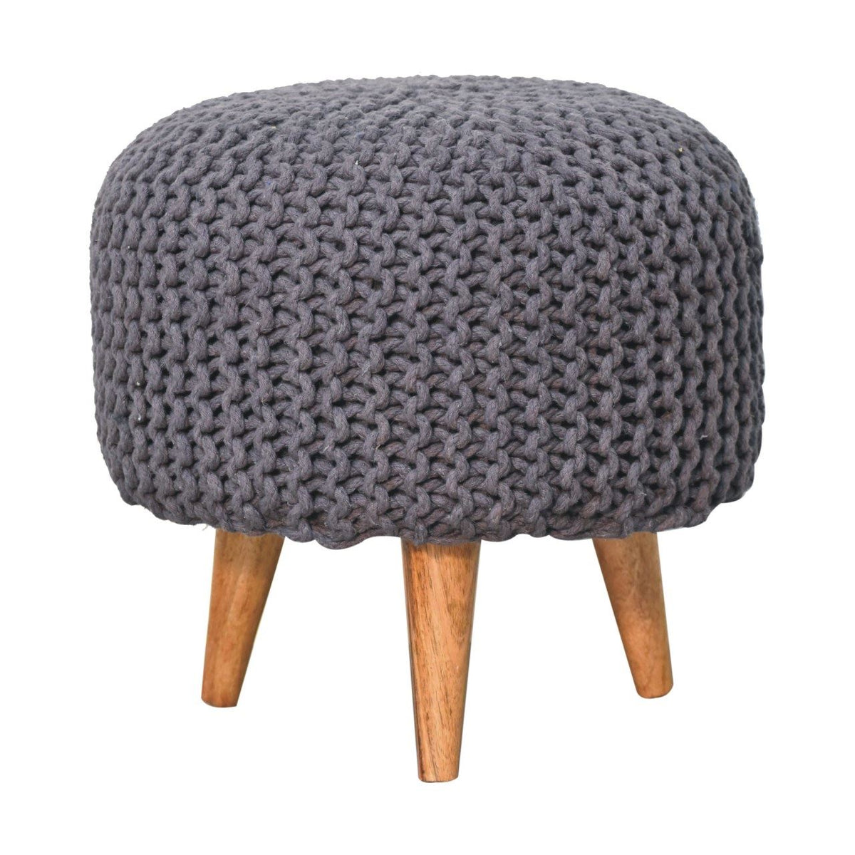 Artisan Keeva Grey Round Footstool