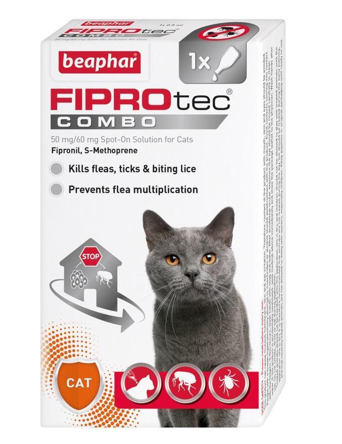 Beaphar FIPROtec COMBO Flea and Tick Spot On for Cats 1 pipette - Case of 6