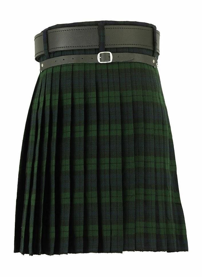 Black Watch Scottish Men's Traditional Highland Dress Tartan Kilt