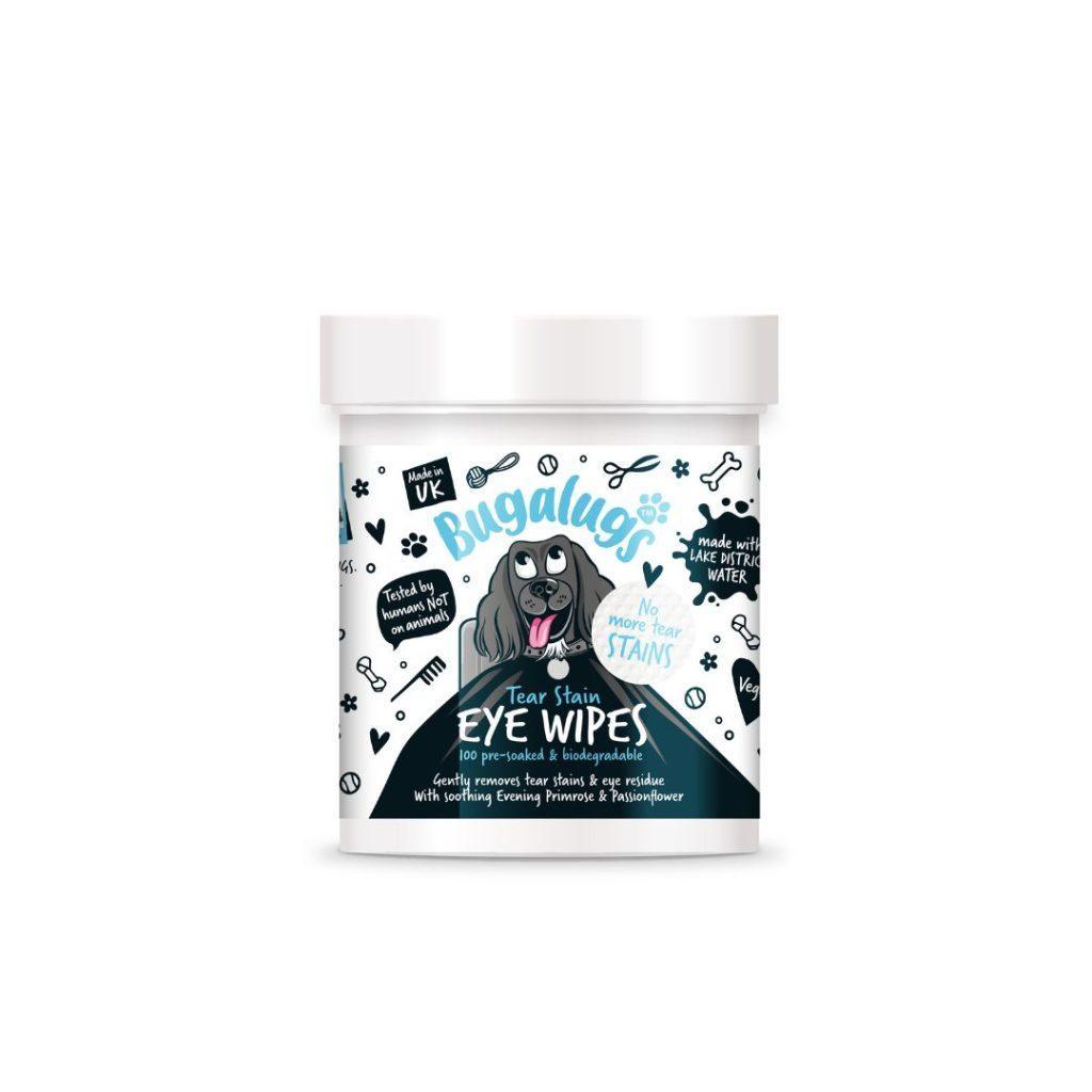 Bugalugs Tear Stain EyeWipes (100 pre soaked Bio Wipes) - Case of 6