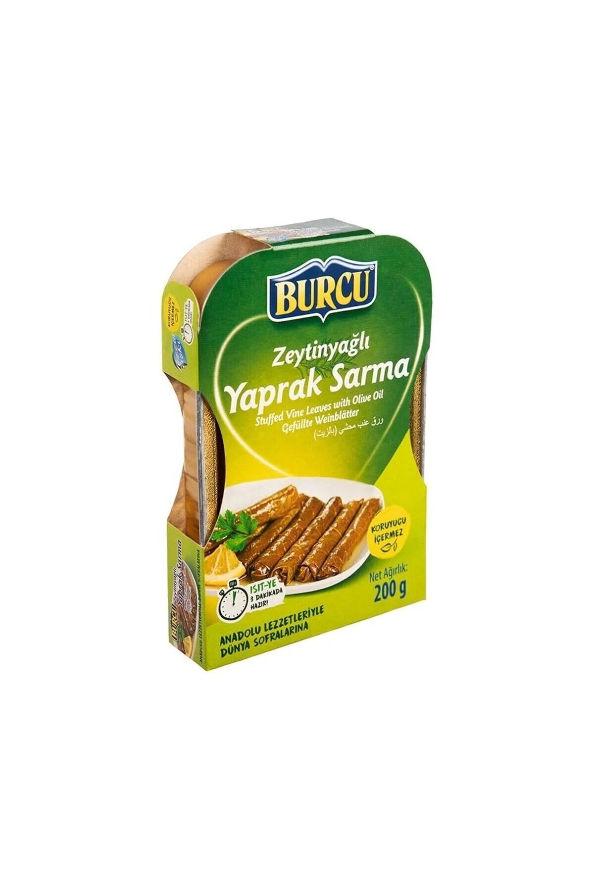 Burcu Stuffed Vine Leaves with Olive Oil Zeytinyağlı Yaprak Sarma 200g