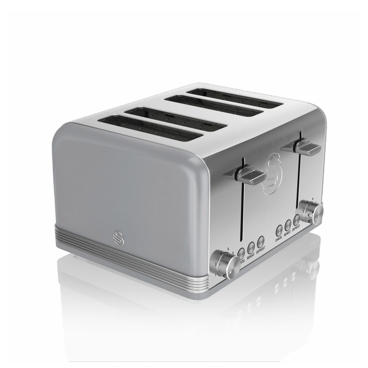Swan 4 Slice Retro Grey Toaster