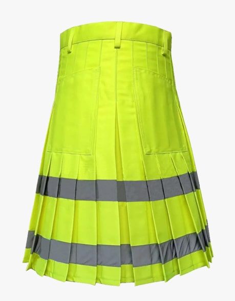 Hi-Vis Reflective Firefighter Utility Kilt – 100% Cotton Work Kilt
