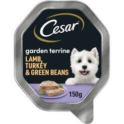 Cesar Garden Terrine Wet Dog Food with Juicy Lamb and Turkey and Green Beans in Loaf, 150g - Case of 14