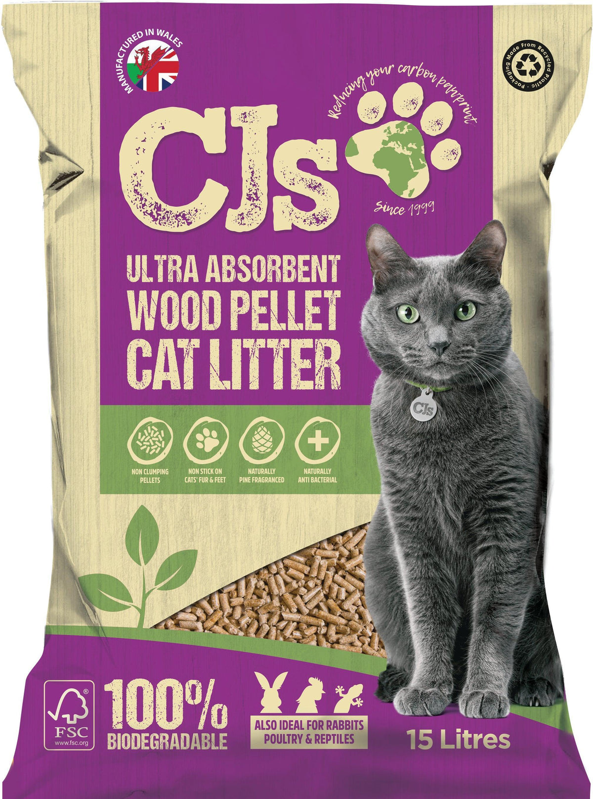 CJs Ultra Absorb Cat Litter Pellet 15L