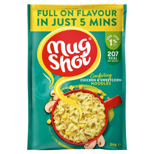 10 x Mug Shot Fideos de Pollo y Maíz Dulce 54 g