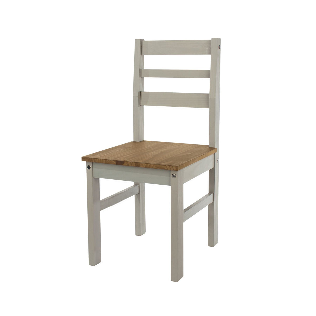 Linea Grey Wax Finish Ladder Back Chair (Pair)