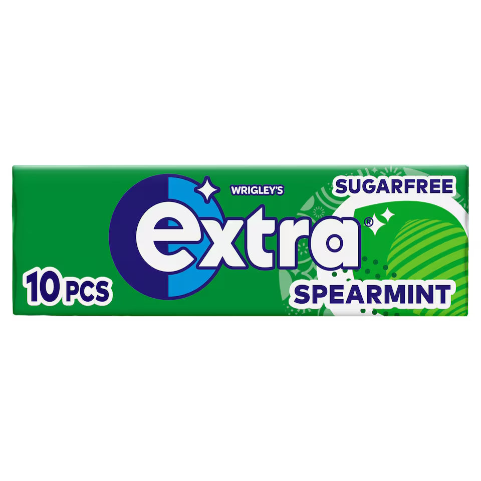 30 chicles Extra Spearmint sin azúcar, 10 unidades